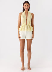 Kat Chiffon Top - Yellow