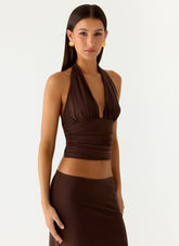 Kerrie Halter Top - Chocolate