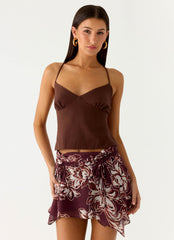 Sangria Top - Chocolate