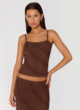 Sweet Sky Beaded Top - Chocolate