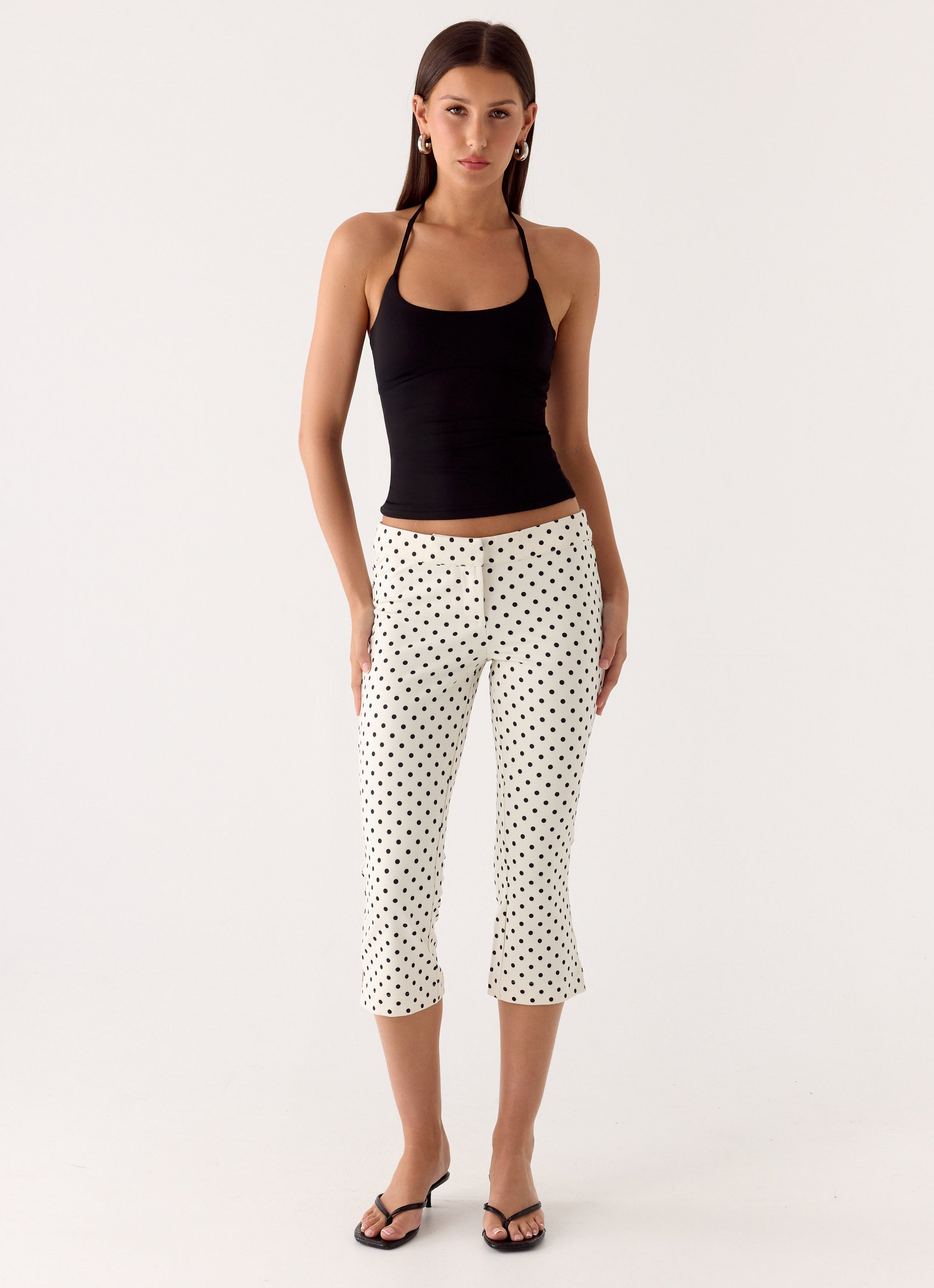 Rue Capri Pants - White Polkadot